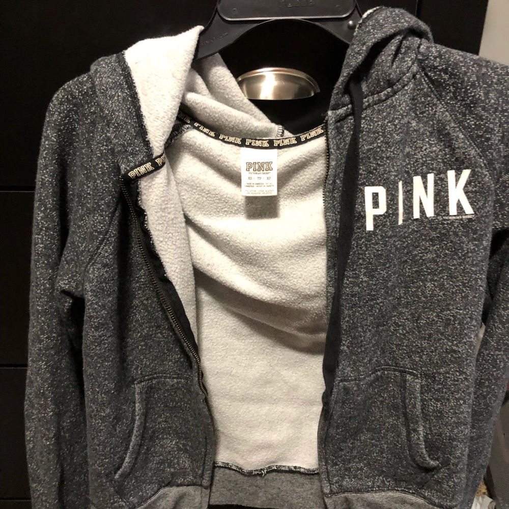 Dark grey PINK zip up